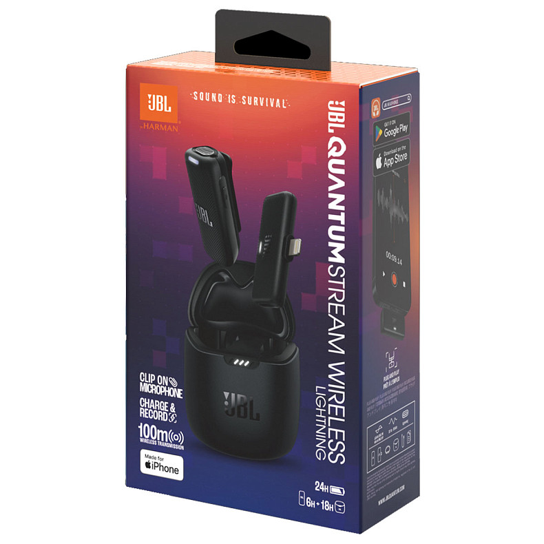 Микрофон JBL Quantum Stream Wireless Lightning (JBLSTRMWLLGHTBLK)