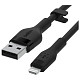 Кабель Belkin USB-A > Lightning, 3м, силіконовий, з кліпсою, чорний