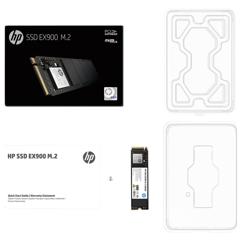 SSD накопичувач 500GB HP EX900 M.2 2280 PCI Ex Gen3 x4 3D NAND, Retail (2YY44AA)