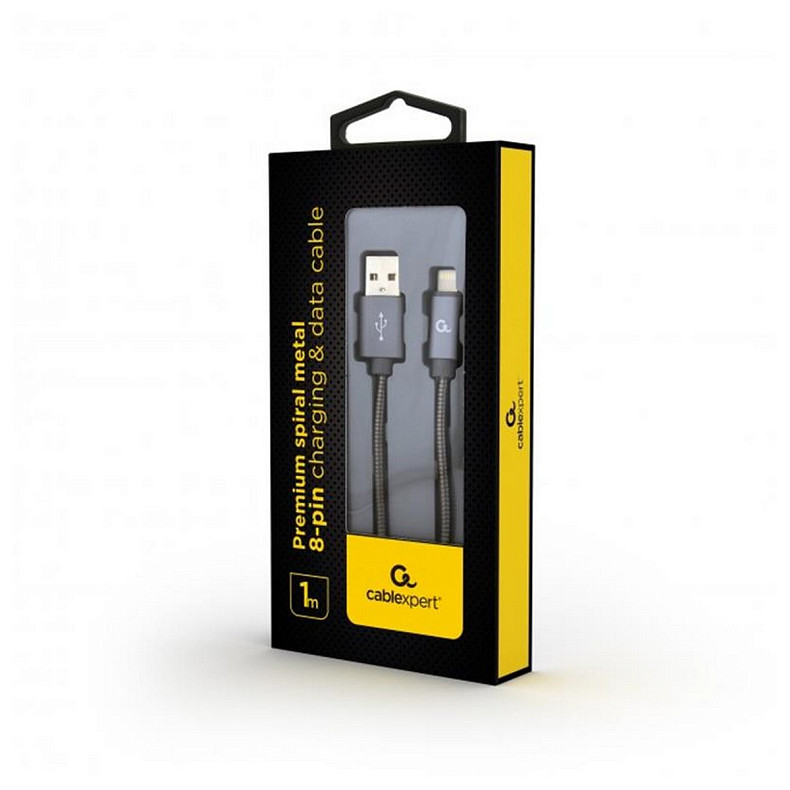 Кабель Cablexpert (CC-USB2S-AMLM-1M-BG) USB 2.0 A - Lightning, преміум, 1м, сірий