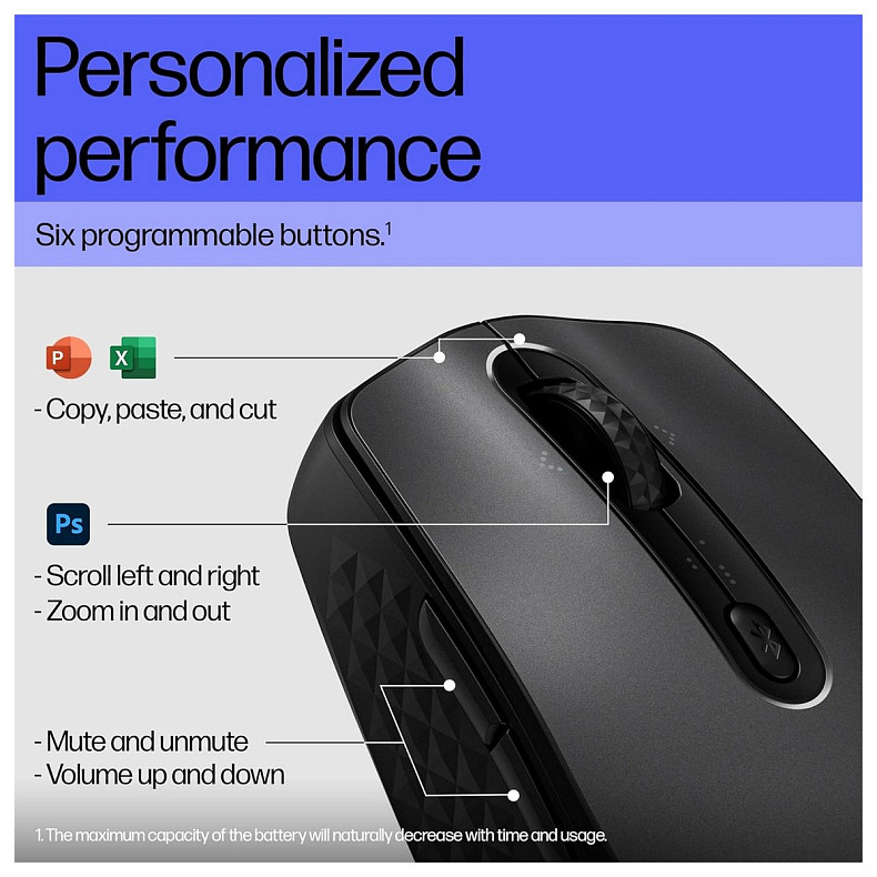 Мышь HP 690 Rechargeable, BT, черный