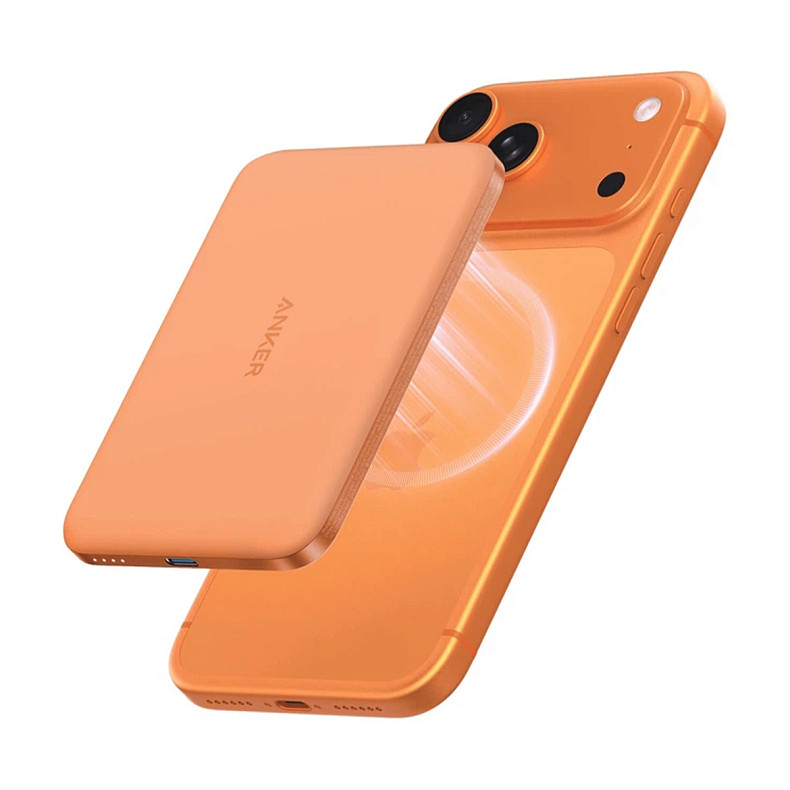 Универсальная мобильная батарея ANKER Nano - 5000 mAh Qi2 15W MagGo Slim Orange