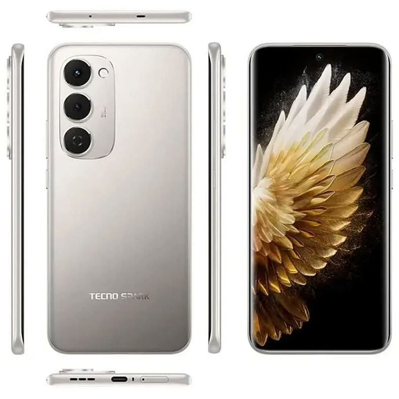 Смартфон Tecno Spark 40 Pro+ (KM7) 8/256GB Moon Titanium (4894947096358)