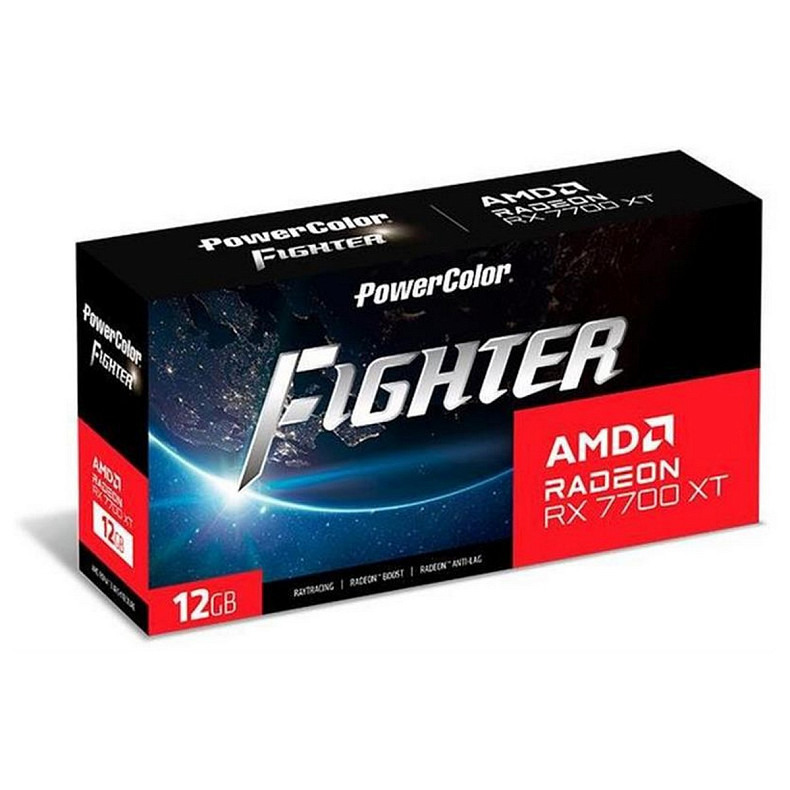 Відеокарта AMD Radeon RX 7700 XT 12GB GDDR6 Fighter PowerColor (RX 7700 XT 12G-F/OC)