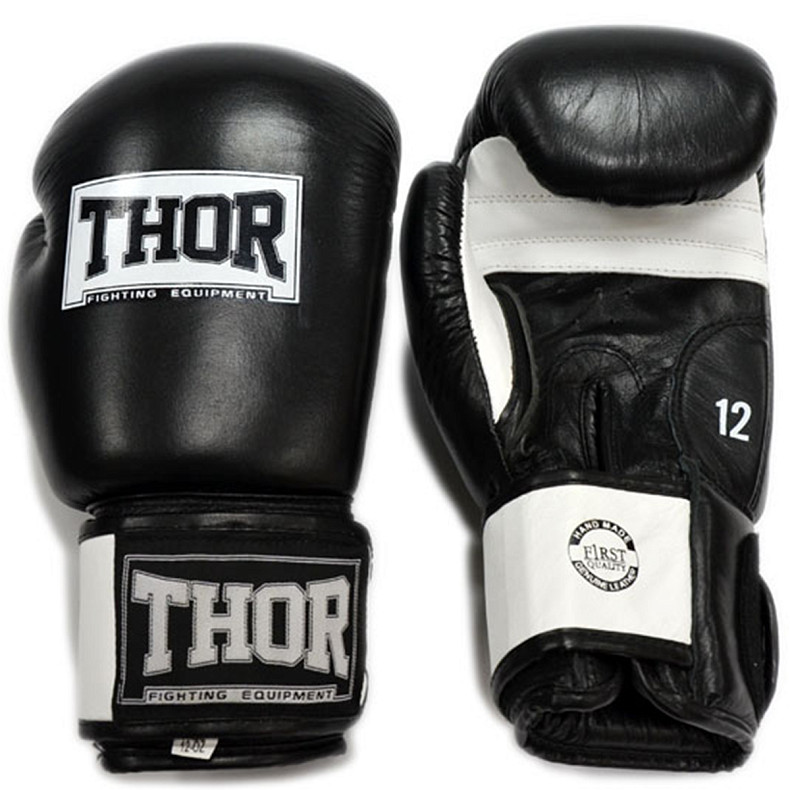 Перчатки боксерские THOR SPARRING 16oz /PU /черно-белые