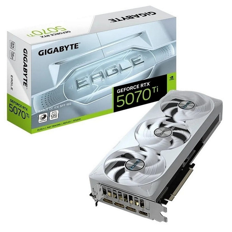 Відеокарта Gigabyte GeForce RTX 5070 Ti Eagle OC Ice 16GB GDDR7 (GV-N507TEAGLEOC ICE-16GD)