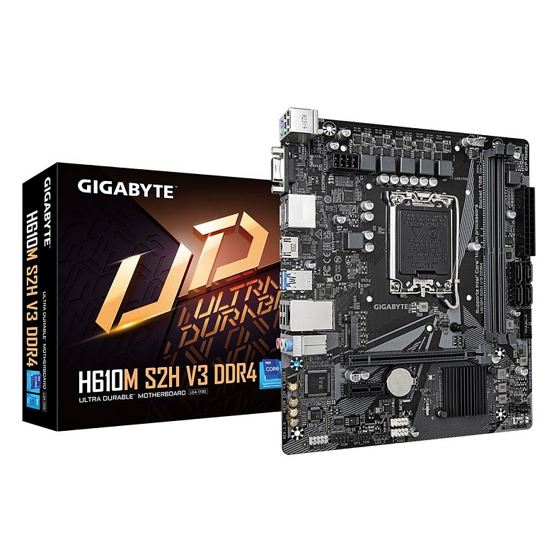 Материнська плата GIGABYTE H610M S2H V3 DDR4 s1700 H610 2xDDR4 HDMI DP D-Sub mATX