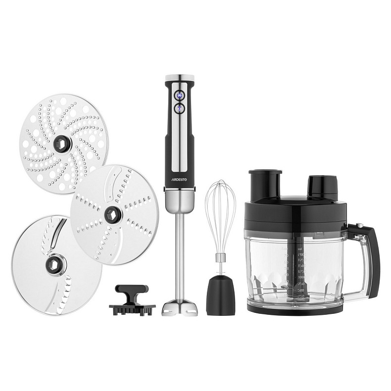 Блендер Ardesto занурювальний HBSG-1000WHCHSL, 1000Вт, 7в1, чаша-2000мл, насадка для нарізання кубік
