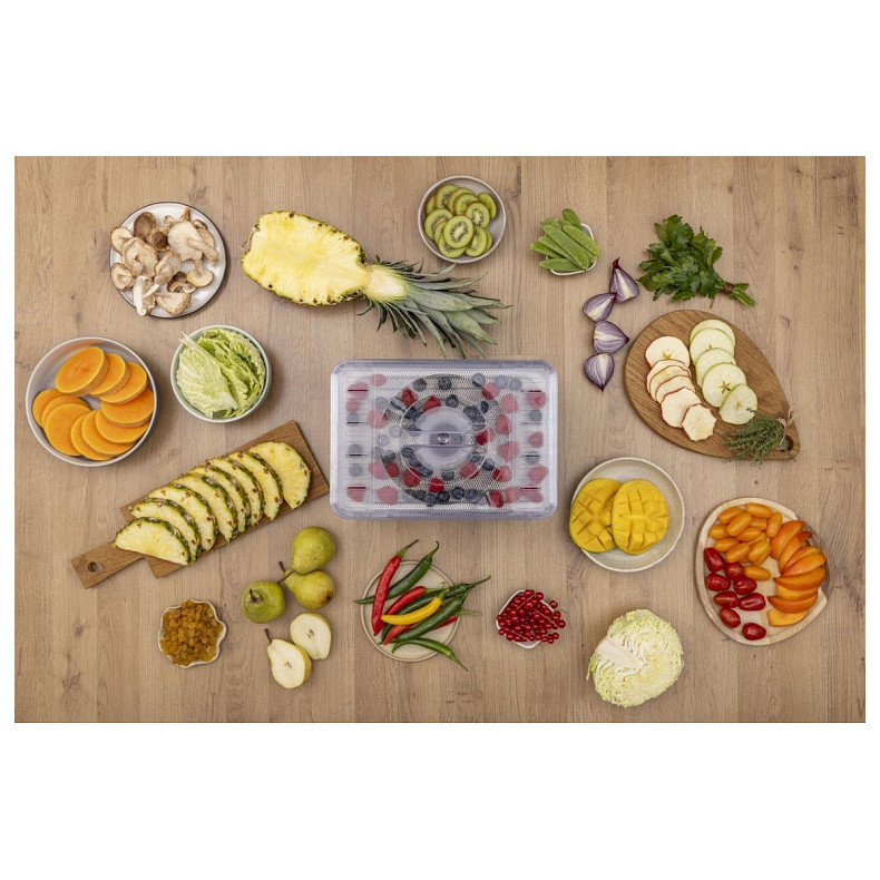 Сушарка для продуктів Gorenje 230Вт, піддонів - 5x2.8см, діаметр - 29см, макс - 75°С, електр.упр,біл