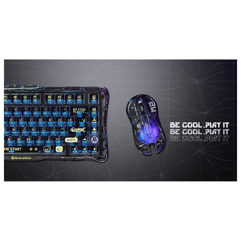 Миша GravaStar Mercury M2, BT/WL/USB-A, RGB, чорно-прозорий