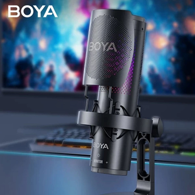 Микрофон конденсаторный BOYA K9 RGB Black