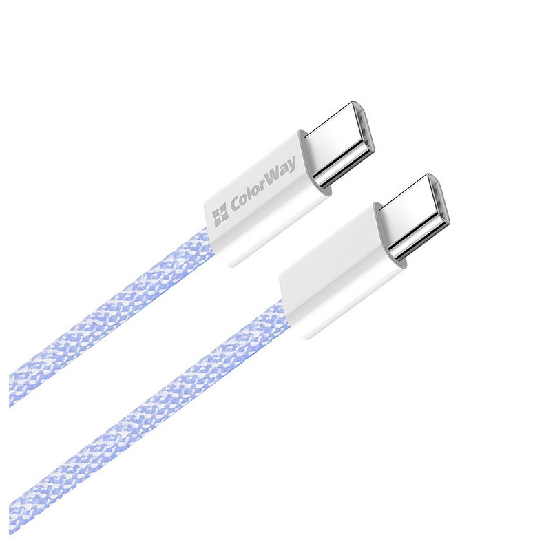 Кабель ColorWay USB Type-C + USB Type-C (M/M), 3.0 А, 1 м, Purple (CW-CBPDCC061-PU)