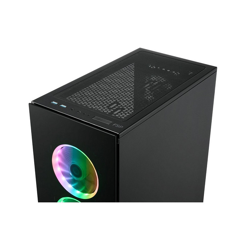 Корпус FSP CMT340 2xUSB3.0, fans ARGB F:3x12cm+ARGB R:1x12cm, без БП ATX