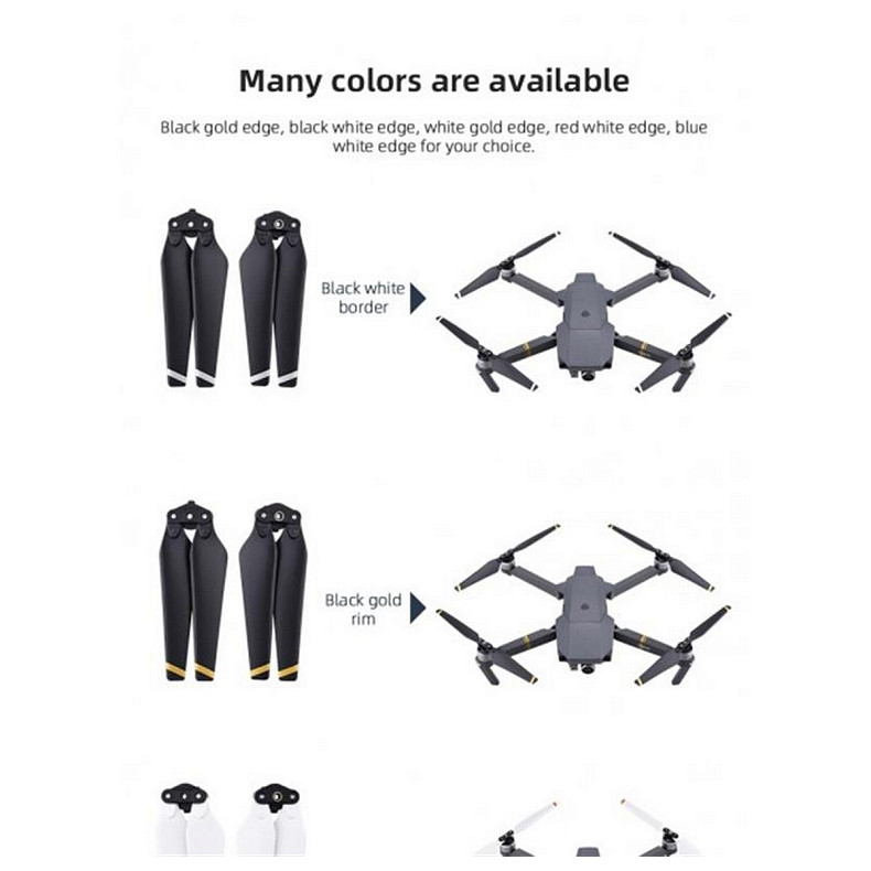 Пропелери лопаті гвинти SK для DJI Mavic Pro Platinum Quick Props (4шт) Black/Silver (32861866063BS