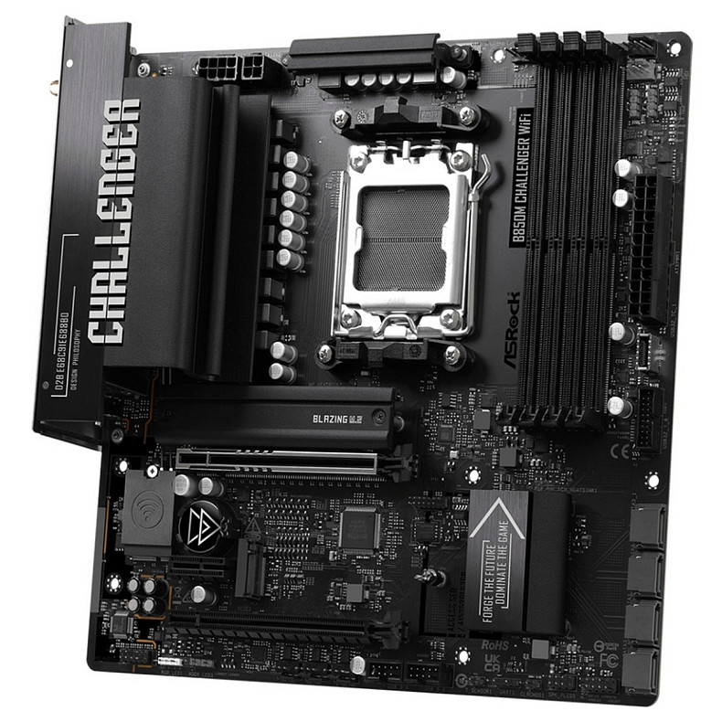 Материнська плата ASRock B850M CHALLENGER WIFI (AM5/B850, 4*DDR5, 2xPCIex16, HDMI/DP, 4xSATAІІІ,2xM.2, 2.5GLan, mATX)