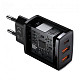 Зарядний пристрій Baseus Compact Quick Charger 30W QC+ PD (1Type-C + 2USB) Black (CCXJ-E01)