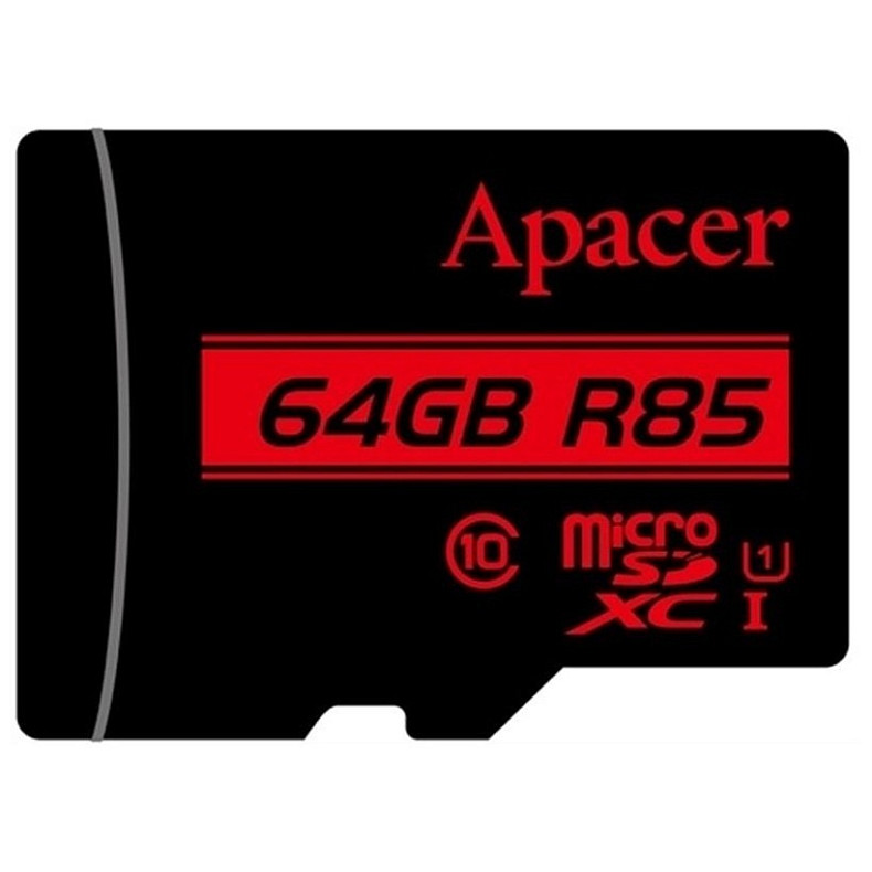 Карта памяти APACER 64G MicroSDHXCB UHS-I Class 10 + SD adapter (AP64GMCSX10U5-R)