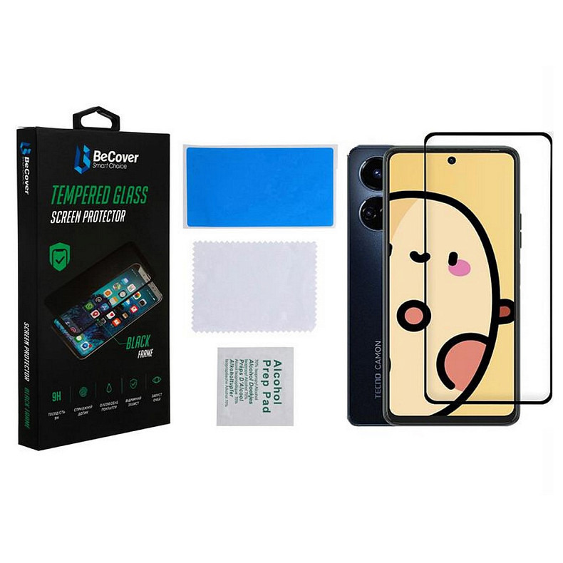 Защитное стекло BeCover для Tecno Camon 19 Neo (CH6i) Black (708168)