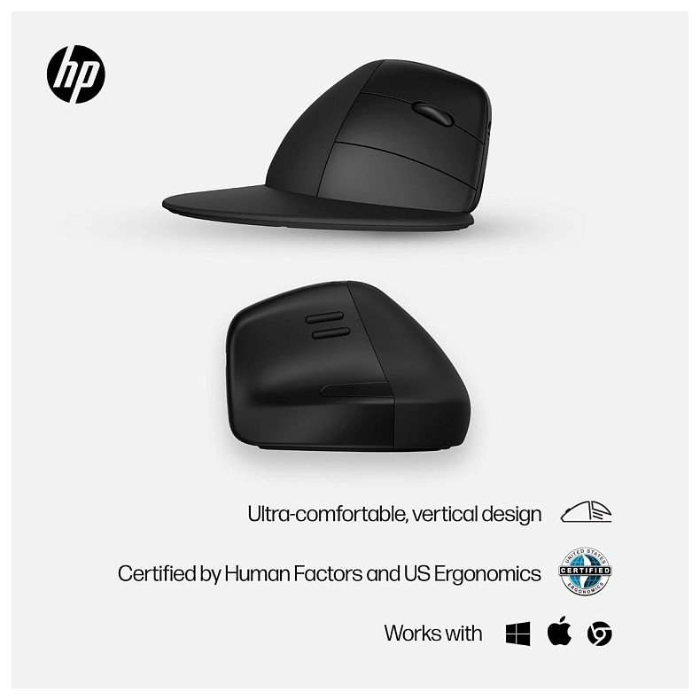 Миша HP 920 Ergonomic Vertical, WL/BT, чорний