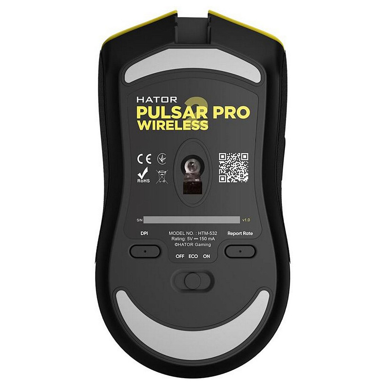 Мышь беспроводная Hator Pulsar 2 Pro Wireless Yellow (HTM-532)