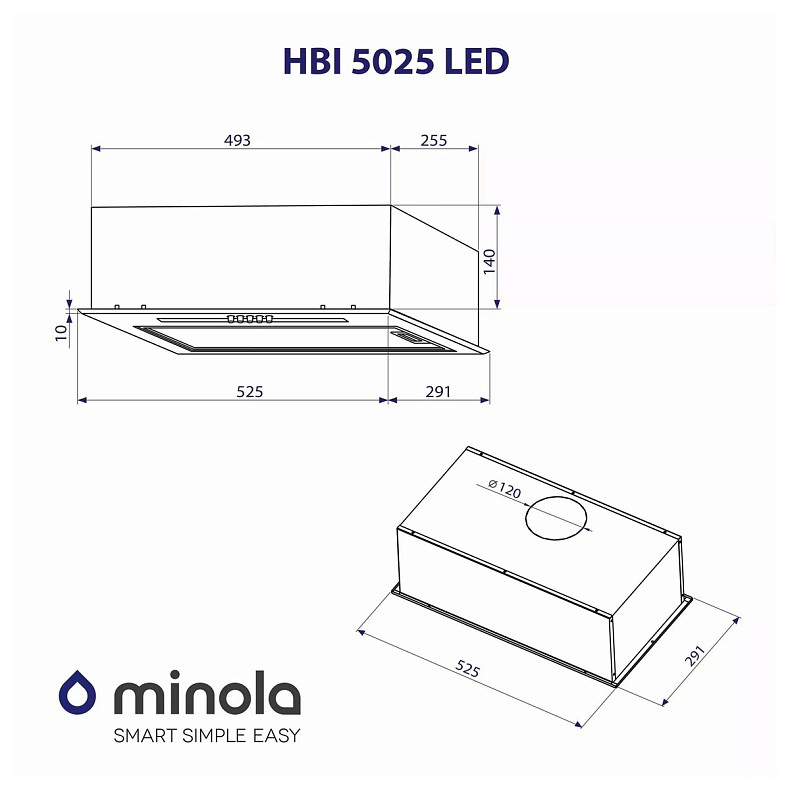 Вытяжка Minola HBI 5025 WH LED