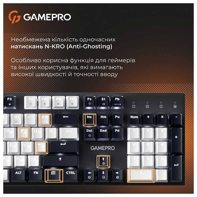 Клавиатура GamePro Genesis Metallic MK144B Outemu Red Swithes USB Black