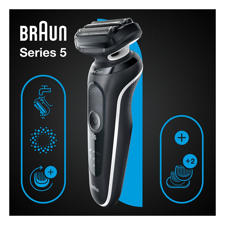 Электрическая бритва Braun Series 5 51-W1600s Черный / Белый