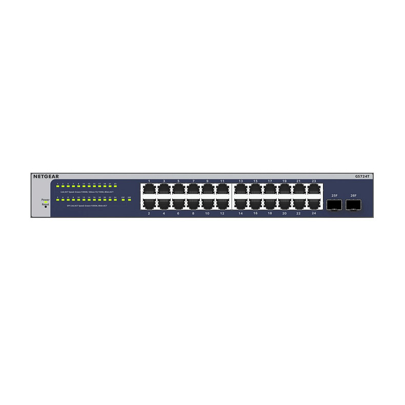 Коммутатор NETGEAR GS724T 24xGE, 2xSFP, Управляемый L2
