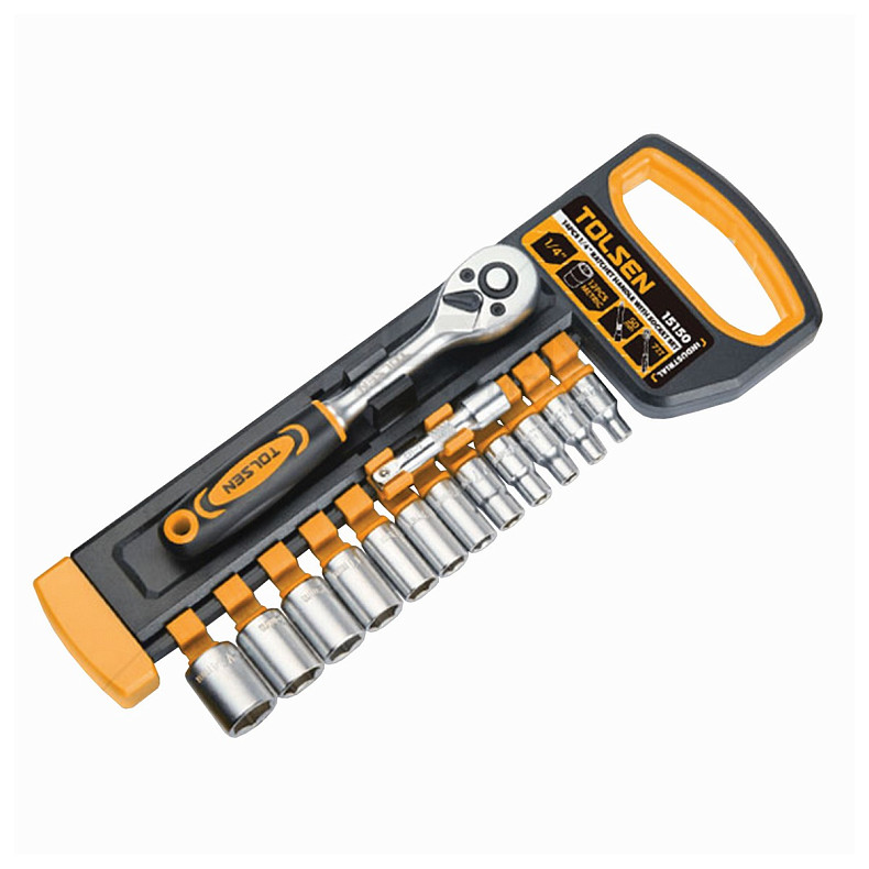 Набор торцевых головок Tolsen Профи, 1/4", 14шт, CrV (15150)