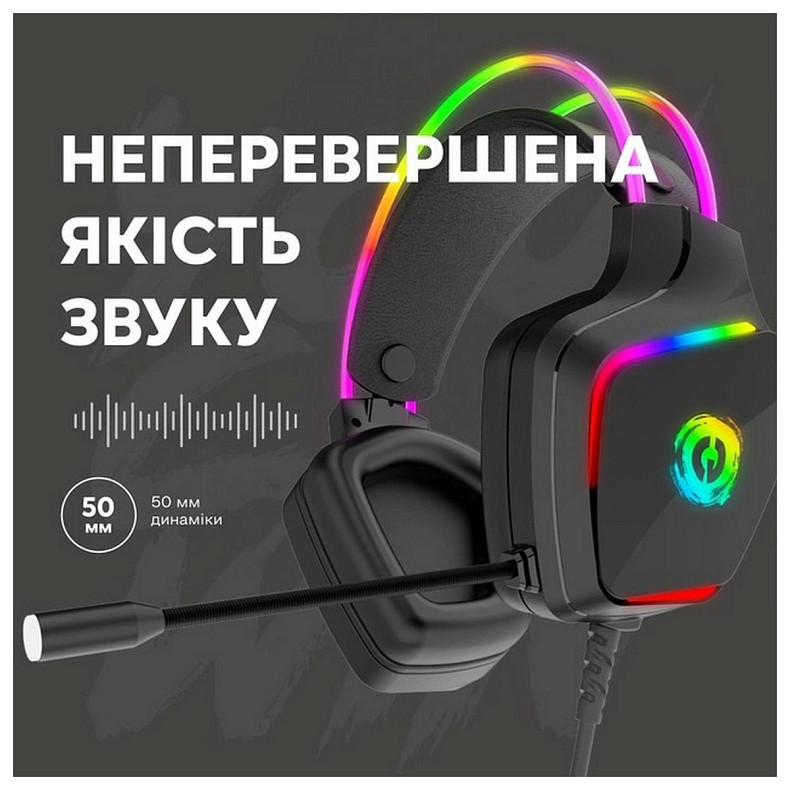 Гарнитура Canyon Darkless GH-9A Gaming 3.5 мм RGB Black (CND-SGHS9A)