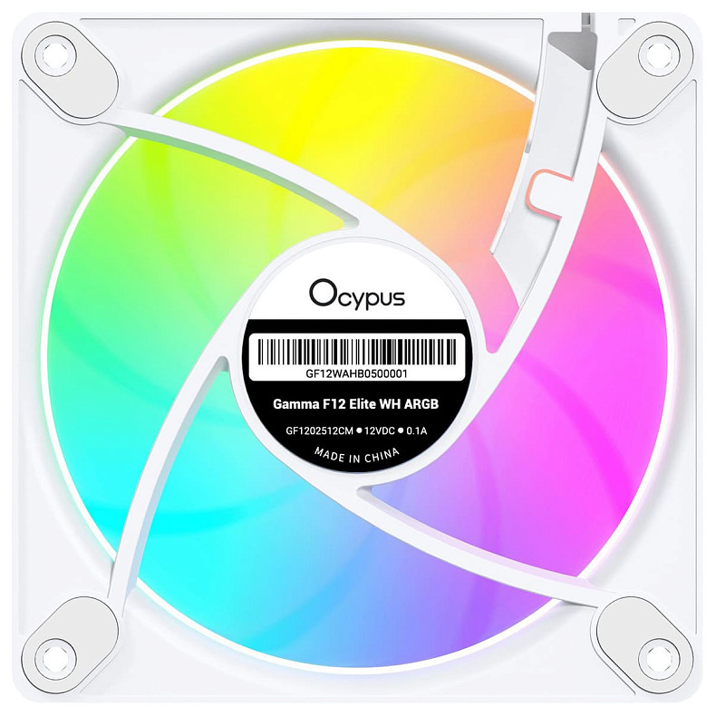 Корпусний вентилятор Ocypus GAMMA F12 ELITE WH ARGB REVERSE BLADE 120MM (GAMMA-F12-WH1AM01E-GL)