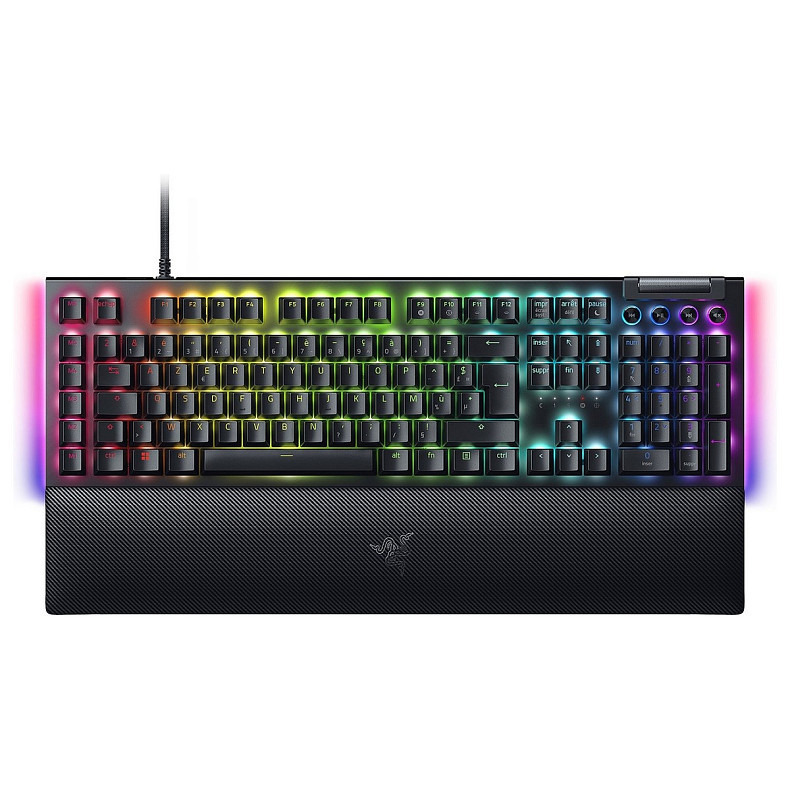 Клавиатура механическая Razer BlackWidow V4, 114key, Yellow Switch, USB-A, EN/RU, RGB, черный