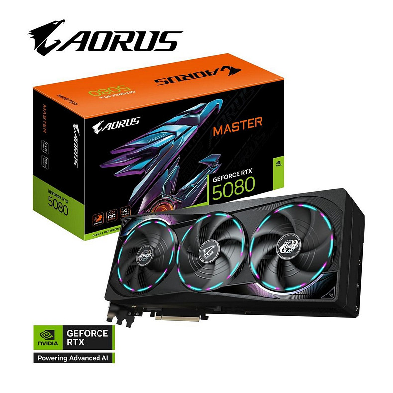 Видеокарта Gigabyte Aorus Master RTX 5080 16GB GDDR7 (GV-N5080AORUS M-16GD)