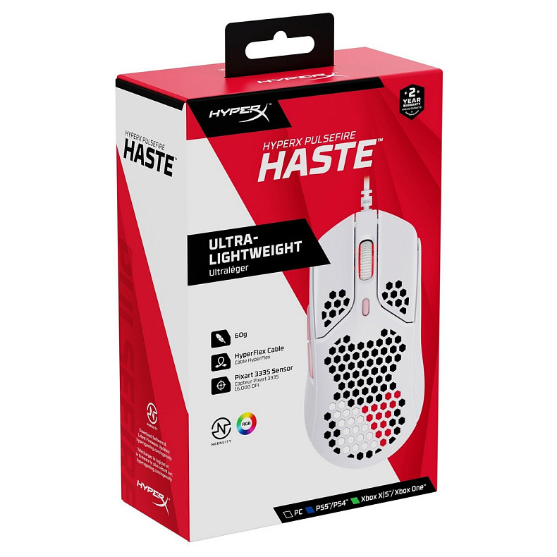 Мишка HyperX Pulsefire Haste USB, White/Pink