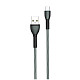 Кабель ColorWay USB-MicroUSB, braided cloth, 3А, 1м, Gray (CW-CBUM041-GR)