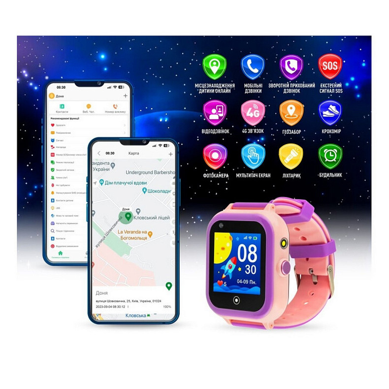 Детские смарт-часы Garmix PointPRO-200 4G/GPS/WiFi Pink