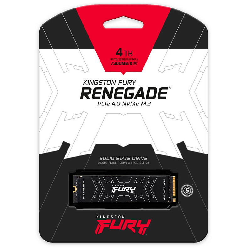 SSD диск Kingston Fury Renegade with Heatsink 4.0TB M.2 2280 PCIe 4.0 x4 NVMe 3D TLC (SFYRDK/4000G)