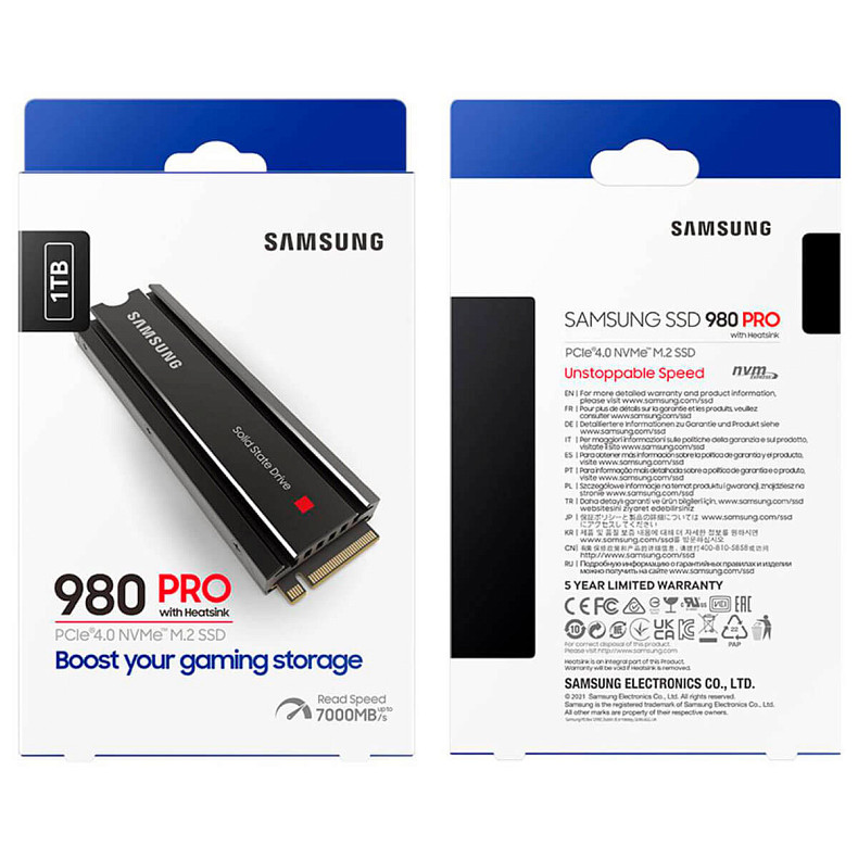 SSD диск Samsung 980 PRO w/ Heatsink 1 TB (MZ-V8P1T0CW)