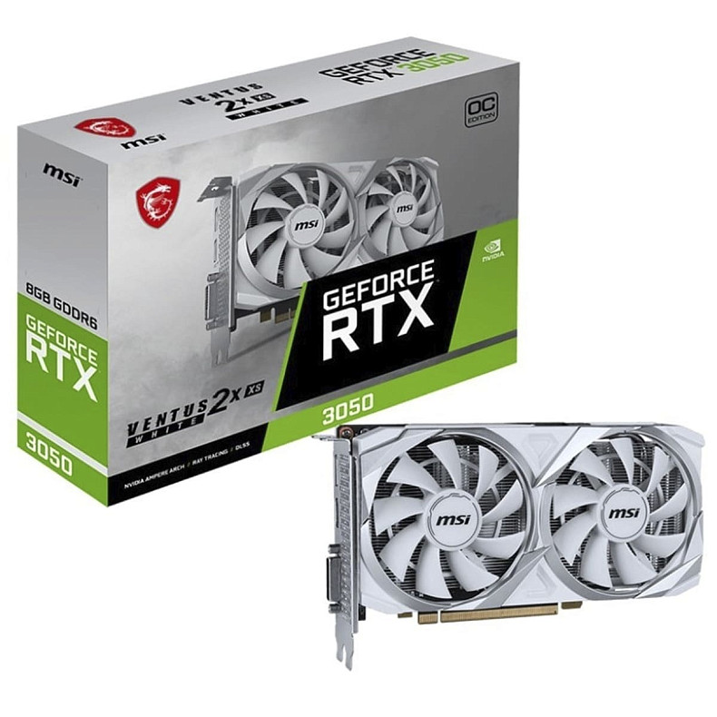 Відеокарта MSI RTX 3050 8GB GDDR6 Ventus 2X XS White OC