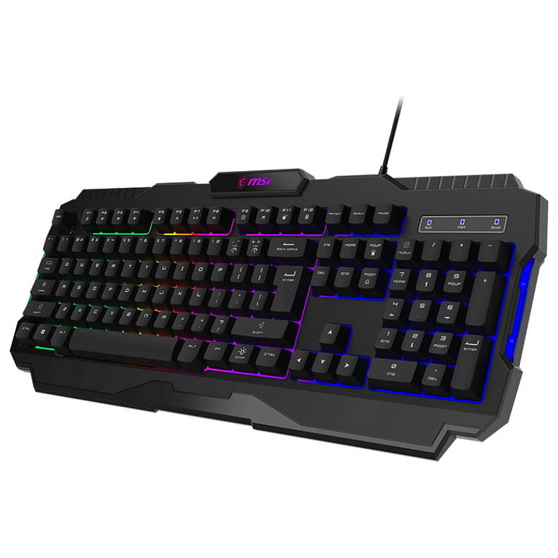 Клавіатура MSI FORGE GK100 104key, USB-A, EN/UKR/RU, ColorLED, чорний