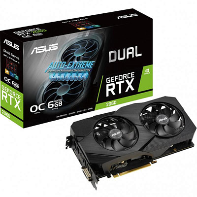Видеокарта Asus GeForce RTX 2060 6GB GDDR6 Dual Evo OC (DUAL-RTX2060-O6G-EVO)