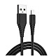 Кабель ColorWay USB-microUSB (PVC), 2.4А, 1м, Black (CW-CBUM025-BK)