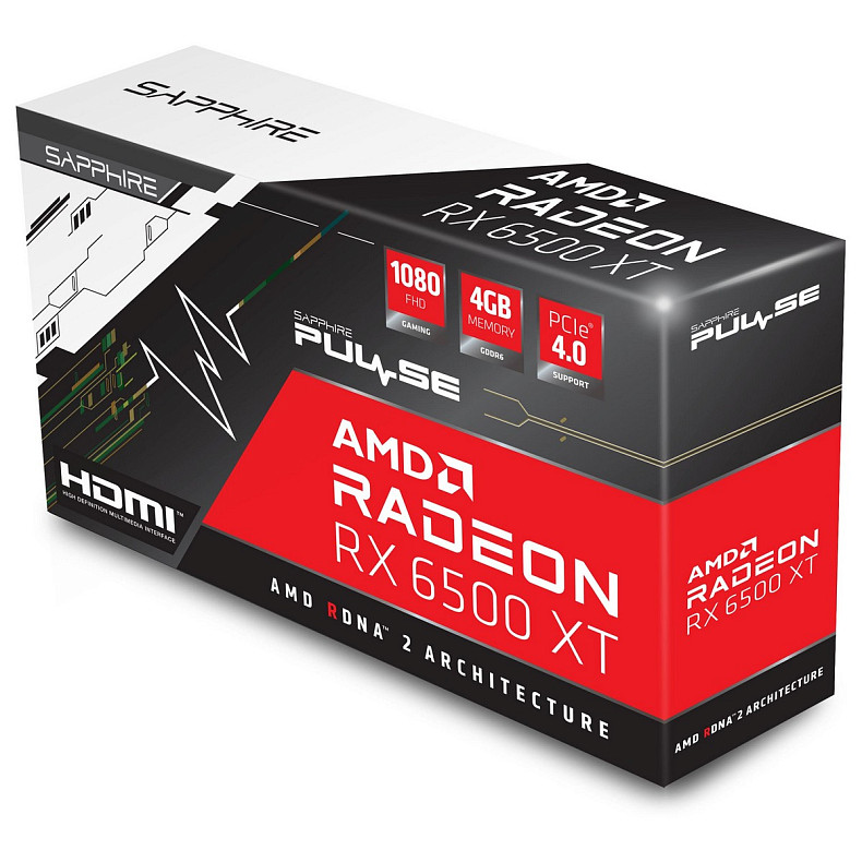 Видеокарта SAPPHIRE Radeon RX 6500 XT 4GB GDDR6 PULSE GAMING OC