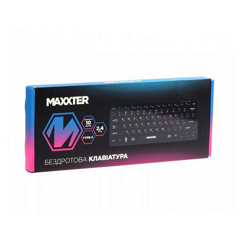 Бездротова клавіатура Maxxter KBW-C01B-UA Black