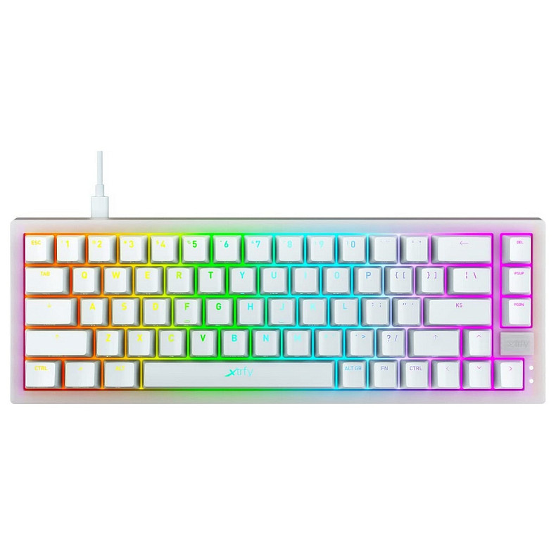 Клавіатура Xtrfy K5 68 keys Kailh Red Hot-swap RGB White (K5-RGB-CPT-TPWHITE-R-UKR)