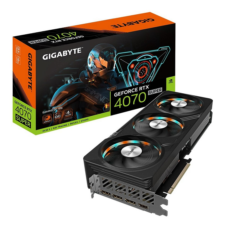 Відеокарта GF RTX 4070 Super 12GB GDDR6X Gaming OC Gigabyte (GV-N407SGAMING OC-12GD)