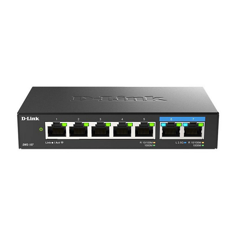 Коммутатор D-Link DMS-107/E 2x2.5GE, 5xGE, Неуправляемый