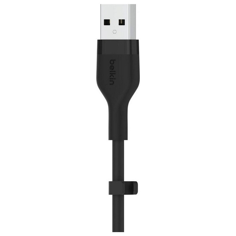 Кабель зарядки/синхронизации Belkin USB-A > Lightning, 2м, силиконовый с клипсой, черный