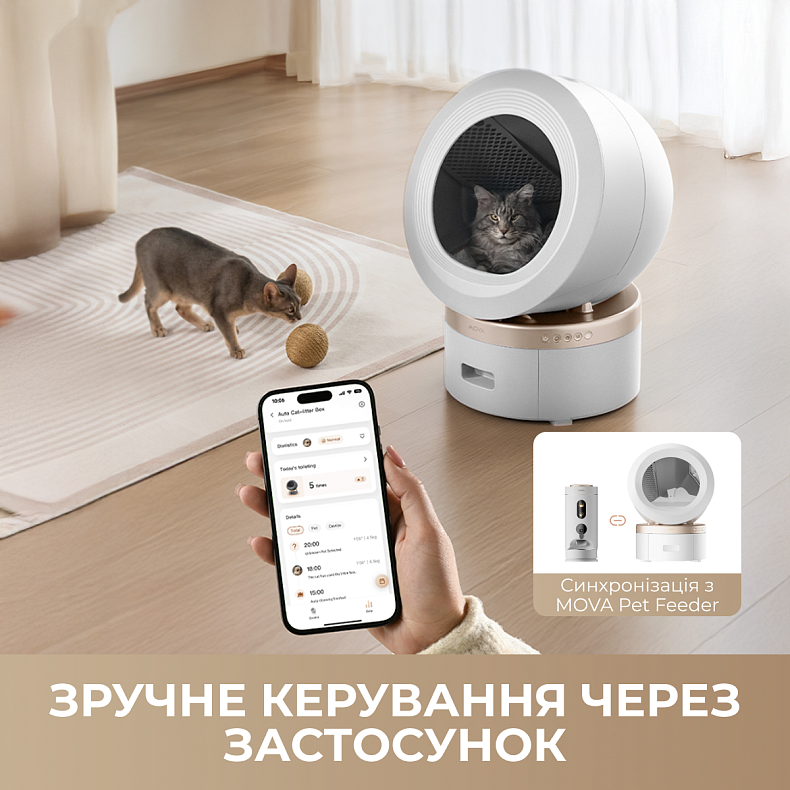 Автоматичний смарт туалет для кішок MOVA LR10 Prime