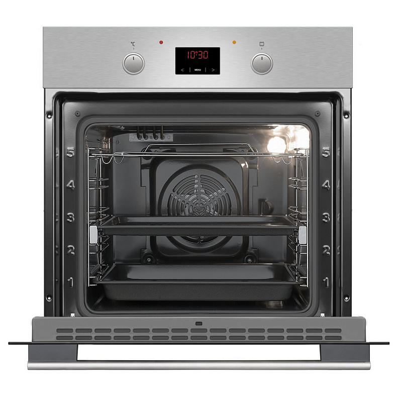 Духовка электр. Hansa, 60см, 65л, A, гриль , емаль легкого очищення, диспл., нержавіюча сталь